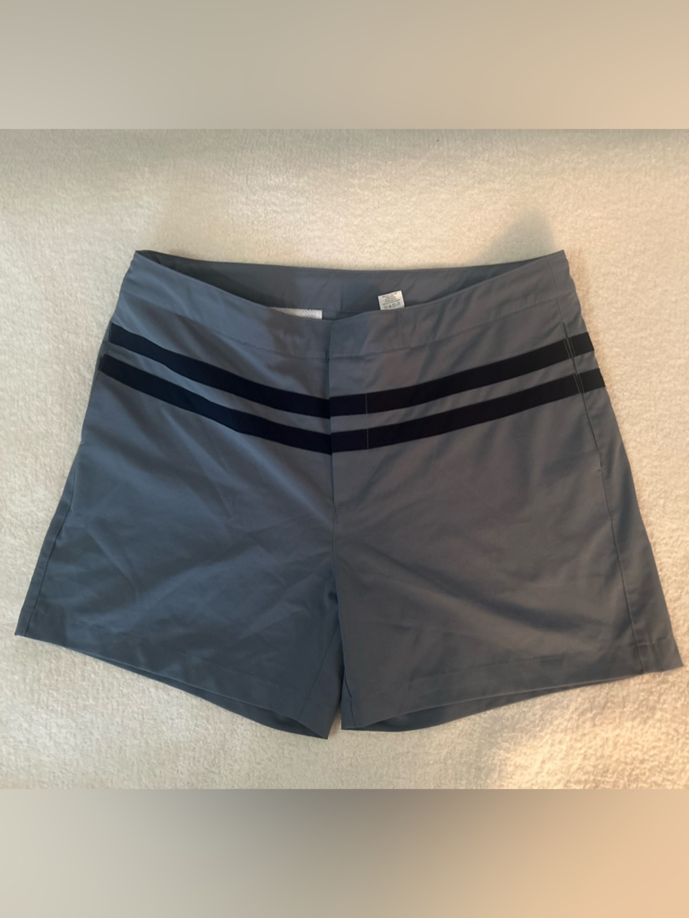 The Normal Brand Slate Gray Shorts with Subtle Stripes Size 36